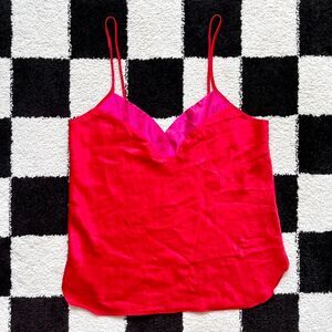 Vintage Red Satin Tank S